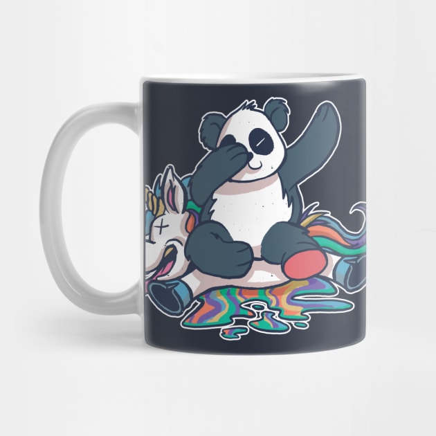 Dabbing Panda Smashing Unicorn Funny by Kali Space